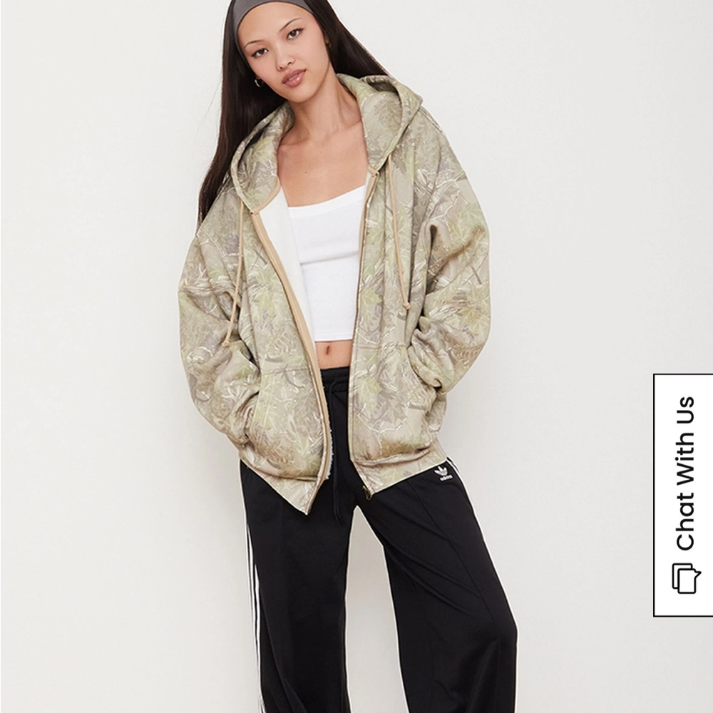 PacSun Olive Patterned Bomber Jacket